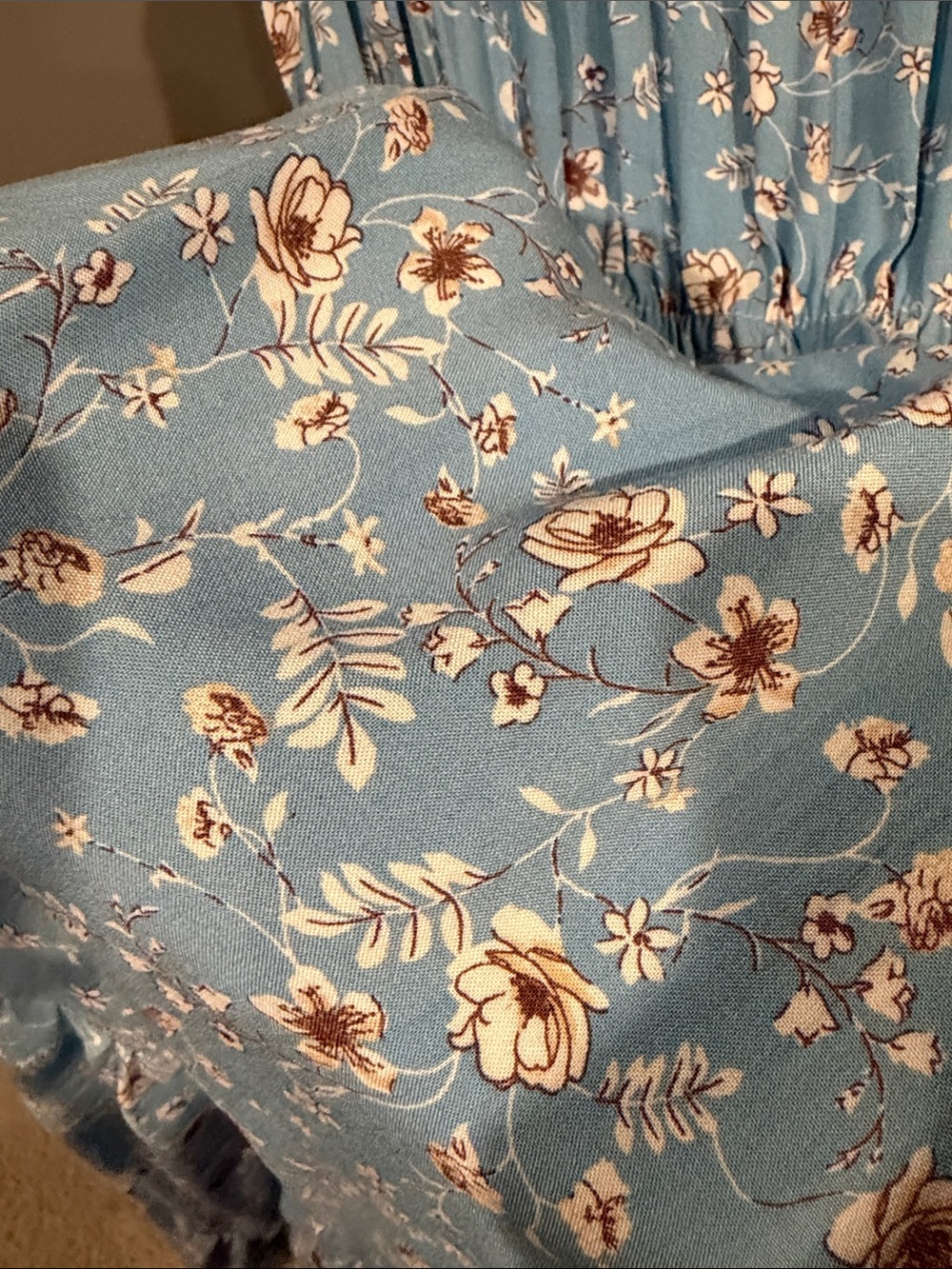 The fashion poet Blue Floral Tiered Maxi Dress with Spaghetti Straps - Picture 2 of 4